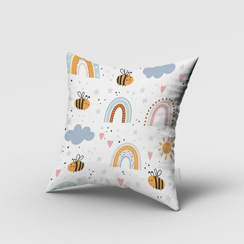 Bee Curtains, Nursery Curtains, Nursery Room Curtains, Window Drapes, Curtains for Baby Girl, Blackout Curtains, Custom Curtains, Curtains for Baby Boy, Custom Printed Curtains, Nursery Room Decor, Nursery Blackout Curtains, Rainbow Curtains