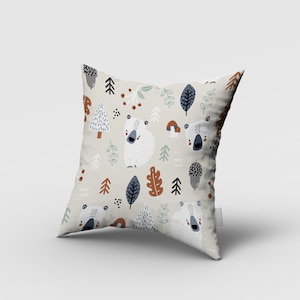 Bears Pillow Cover, Nursery Room Pillow Cover, Cushion Cover, Custom Pillow Case, Baby Room Pillow Cover, Kids Room Pillow Cover