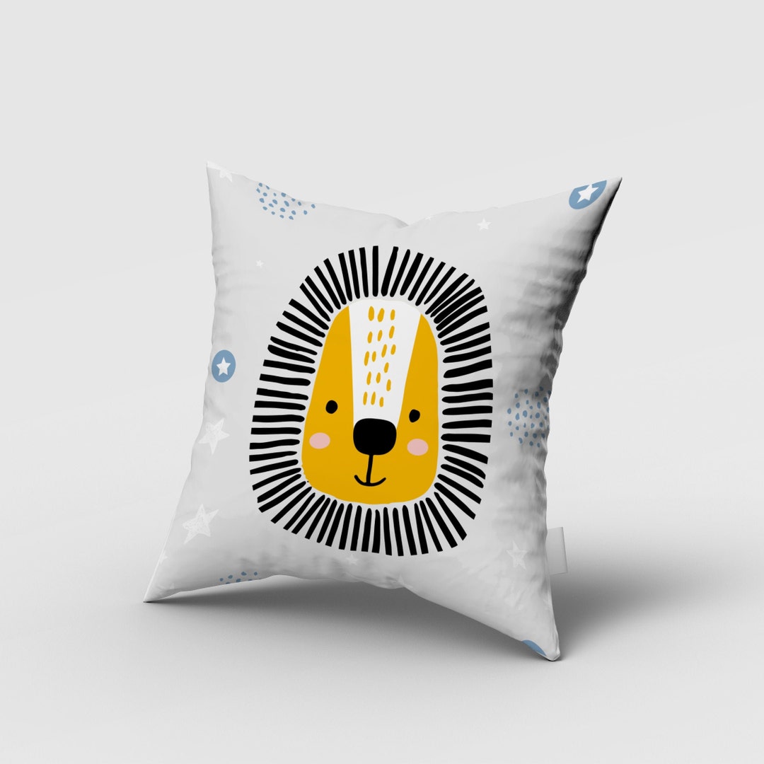 Safari Lion Pillow Cover Nursery Room Pillow Cover Cushion Etsy