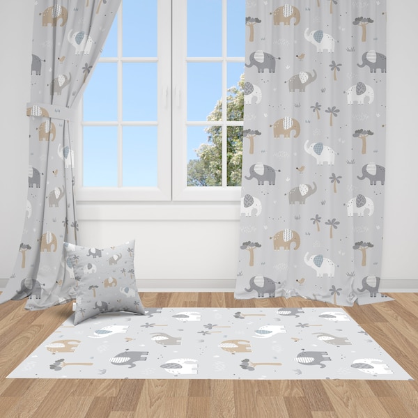 Elephant Curtains Etsy