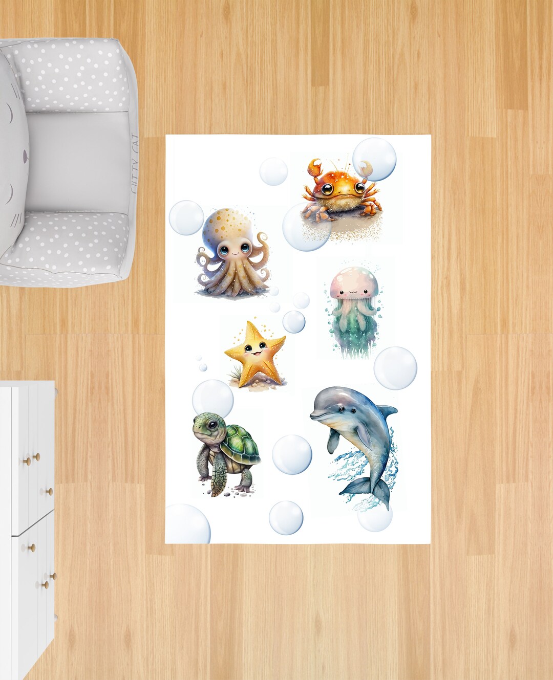 Sea Rug Animal 3D Sea Animals, Nursery Room Rugs, Matching Rugs, Baby Room Rugs, Rugs ...