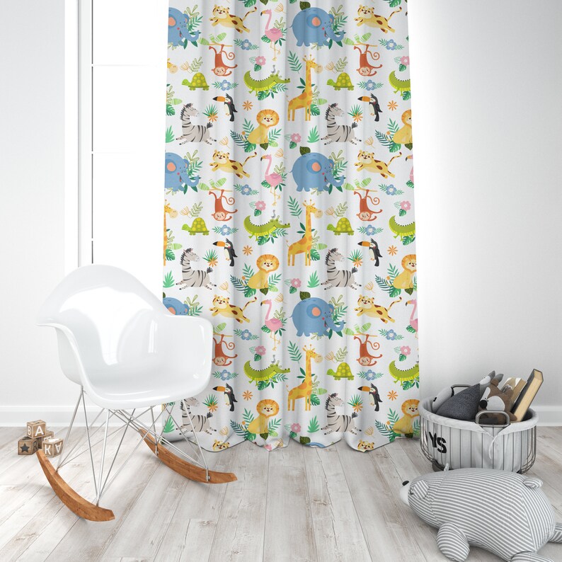 Safari Lion Animal Nursery Curtains Nursery Room Curtains Etsy