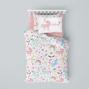 Colorful Unicorn, Baby Bedding, Baby Sheet Set, Sheet Set, Kids Bedding,  Bedding Set, Animal Print Bedding, Nursery Bedding Sets