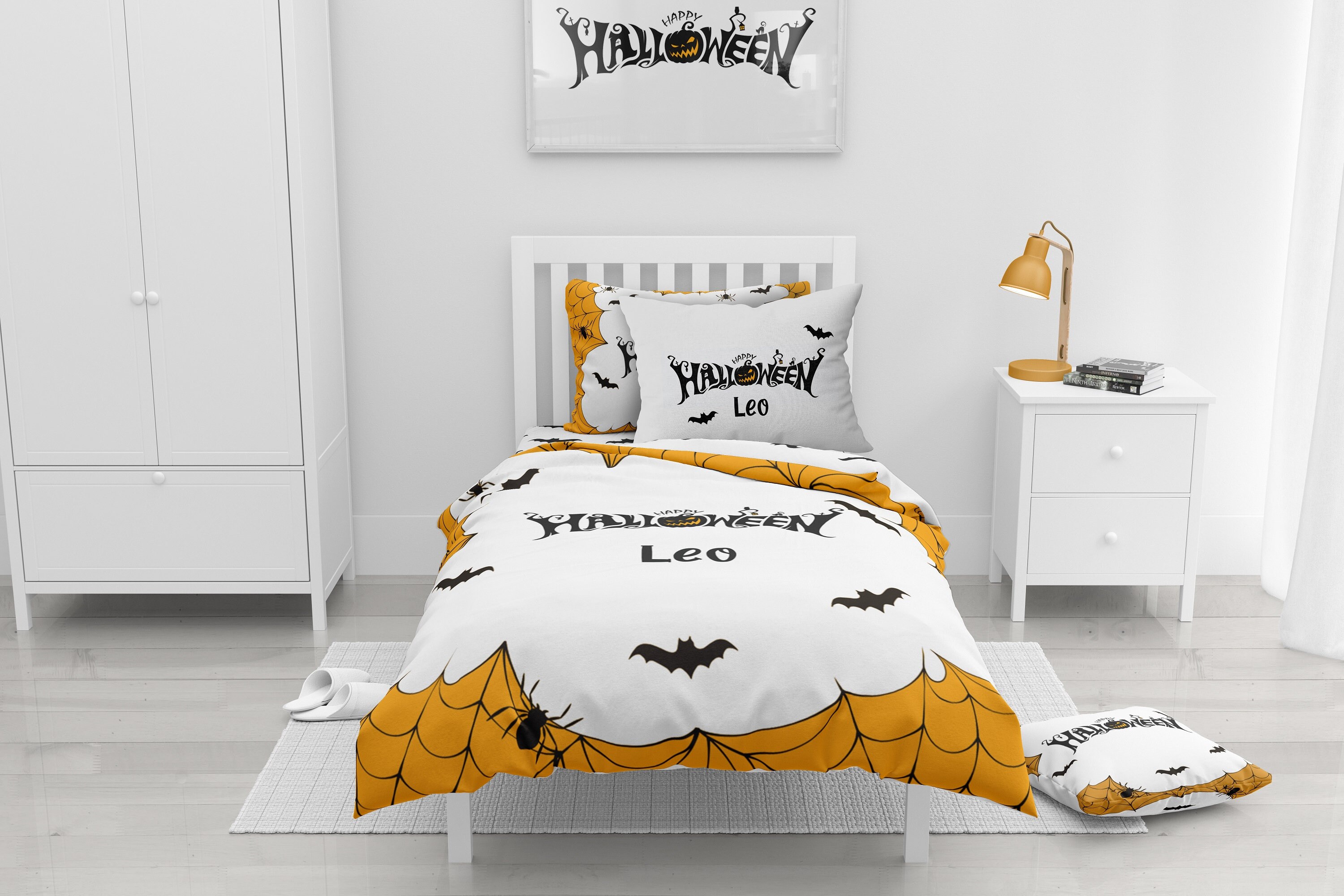 Halloween Bed Sheet Bedsheet Custom Bedding Set Baby Boy Etsy