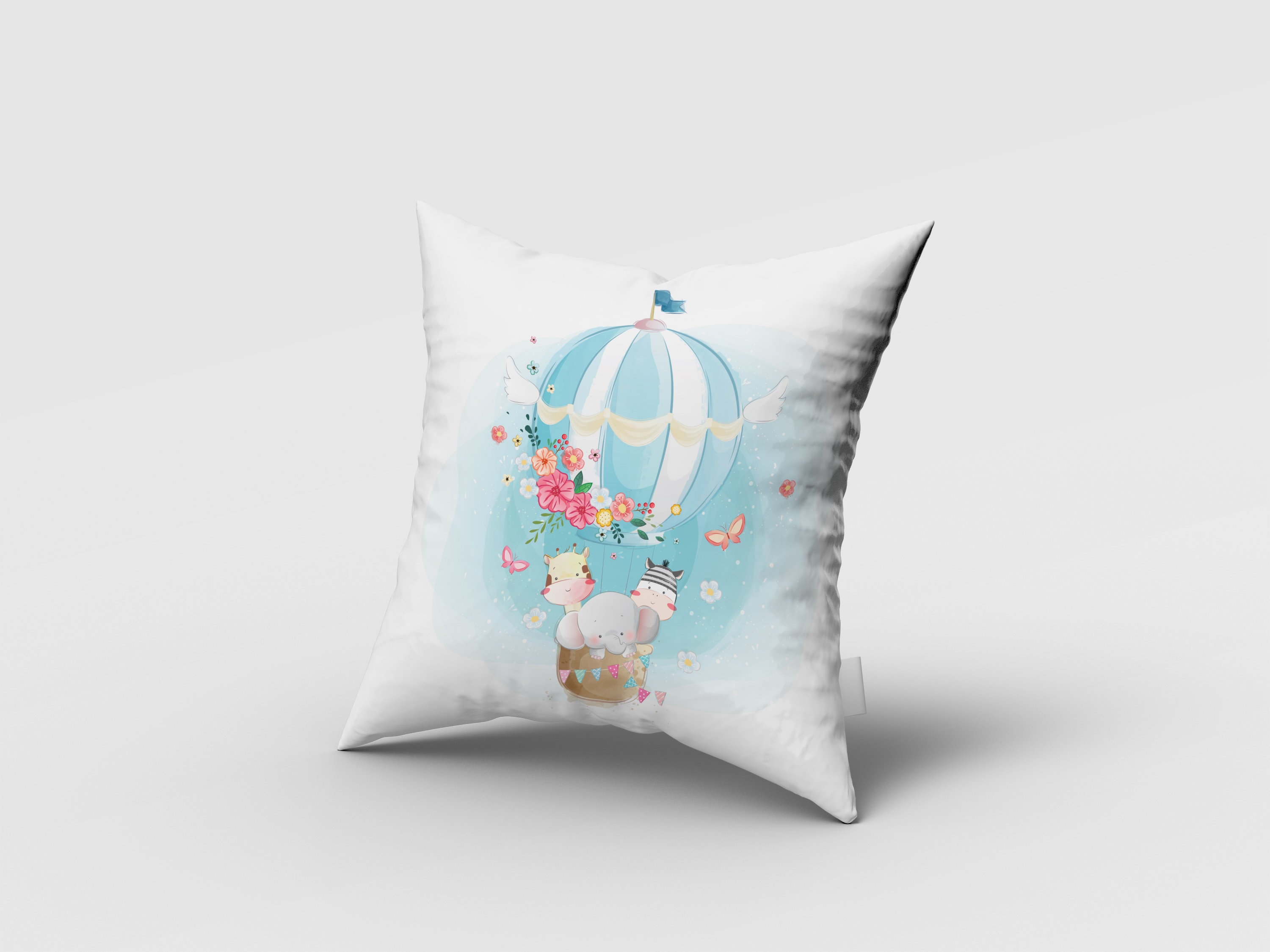 Hot Air Balloon Curtains Elephant Giraffe Zebra Window Etsy