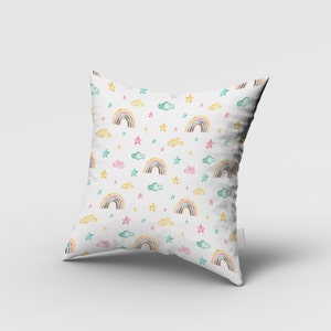 Rainbow Pillow Cover, Nursery Room Pillow Cover, Cushion Cover, Custom Pillow Case, Baby Room Pillow Cover, Kids Room Pillow Cover