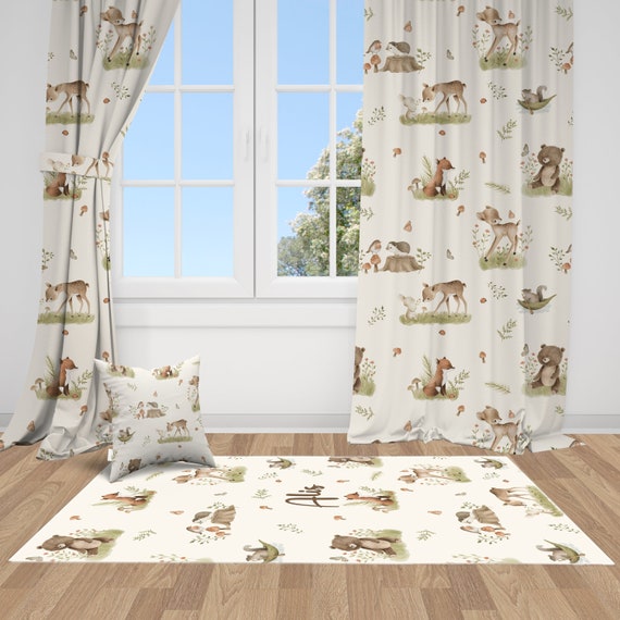 Forest Animals Nursery Curtains Nursery Room Curtains Etsy