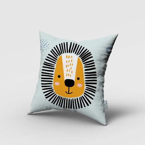 Safari Lion Pillow Cover Nursery Room Pillow Cover Cushion Etsy