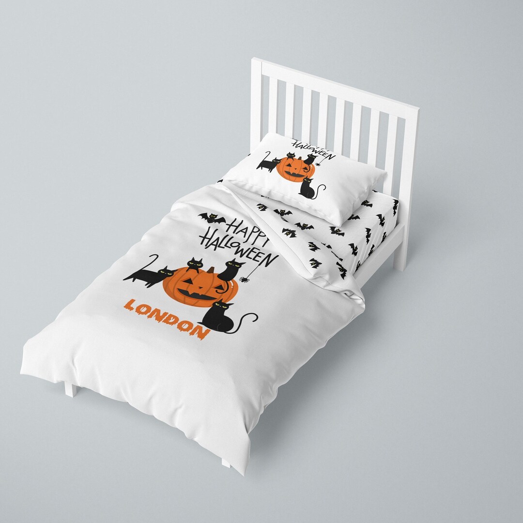 Halloween Bed Sheet Bedsheet Custom Bedding Set Baby Boy Etsy