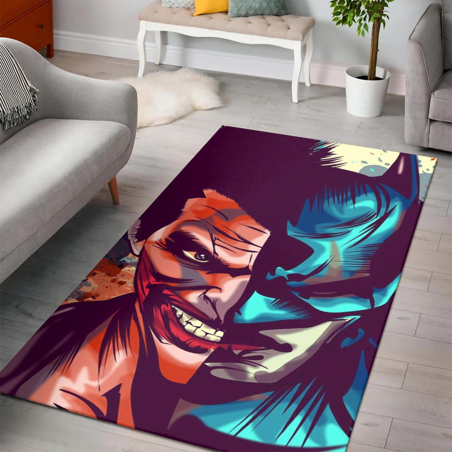 Batman Rug The Dark Knight Carpet Living Room Rugs Batman Etsy