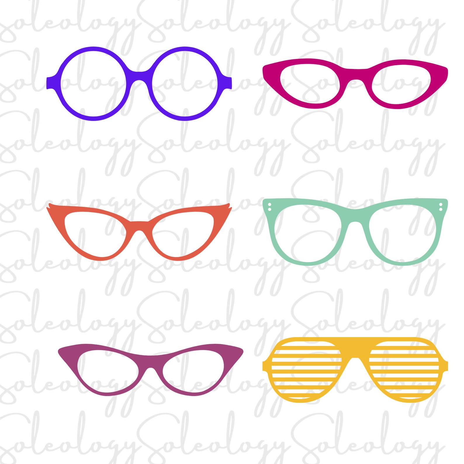 Photo Props Glasses Instant Download Etsy