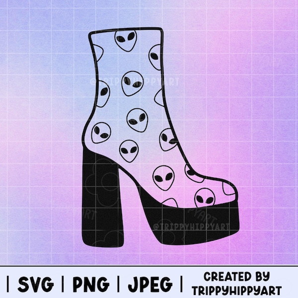 Platform Boots SVG + PNG file | Alien - Space