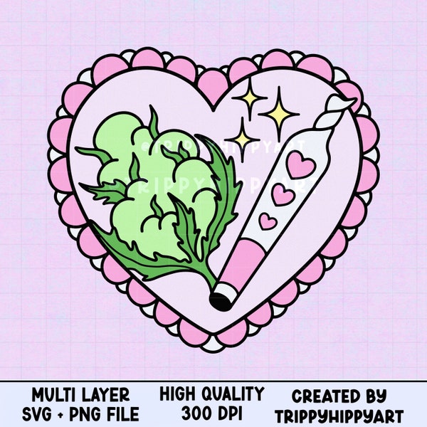 Stoner Heart SVG + PNG | Best Buds • Multi Layer