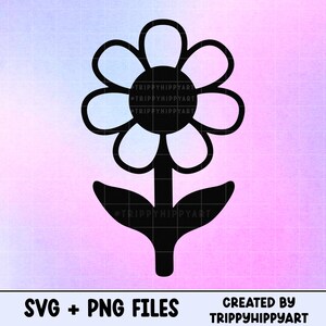 Retro Flower SVG + PNG file • 70s Vibes