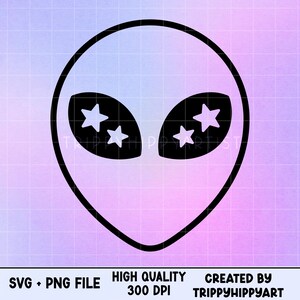 Alien SVG + PNG File • Star Eyes - Etsy