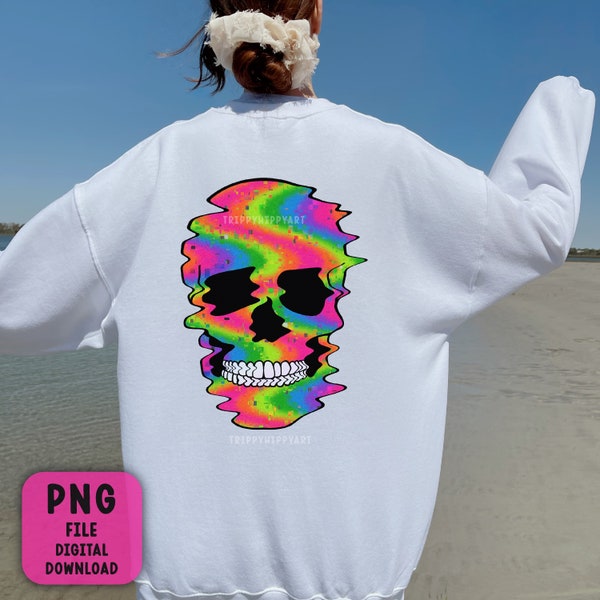 Psychedelic Skull PNG for Sublimation | Neon - Trippy |
