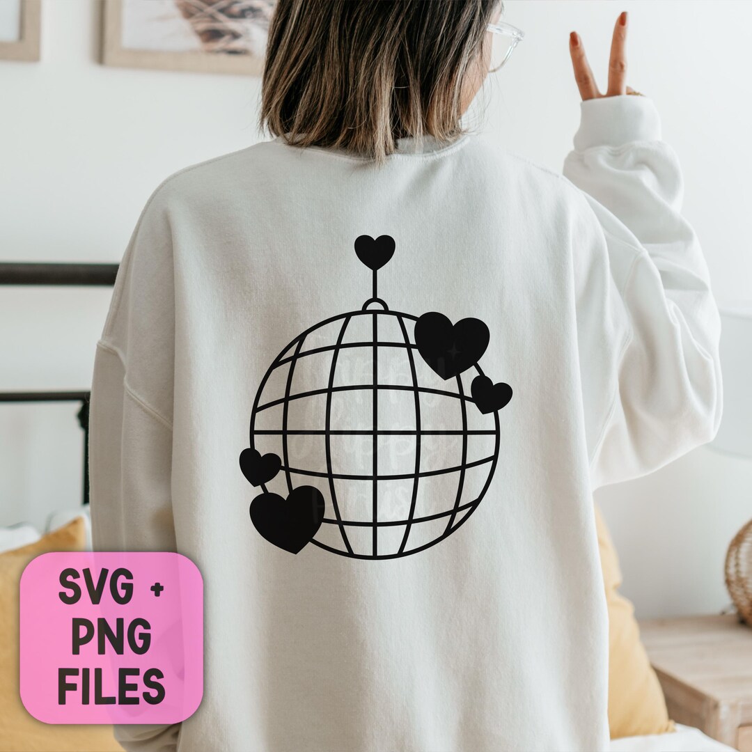 Heart Disco Ball SVG + PNG File • Valentines Day - Etsy
