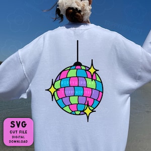 Arquivo SVG + PNG de bola de discoteca • Vibrações dos anos 80 - Brilho