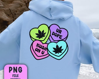 Stoner Candy Hearts PNG for Sublimation • Pot Leaf