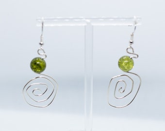 Handmade Wire Bead Earrings • silver drop earrings, jewelry for her, gift for girlfriend, gift for partner