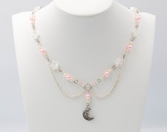 Soft Ice Cream Collection Necklace - Coquette style, aesthetic, feminine, gift for girlfriend, jewelry for her, beaded necklace, pearl beads