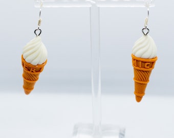 ice cream cone earrings • silver drop earrings, jewelry for her, gift for girlfriend, gift for partner