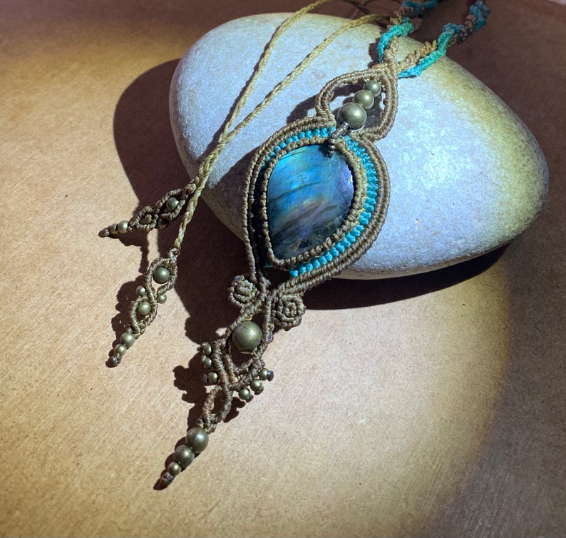 Necklace with labradorite.