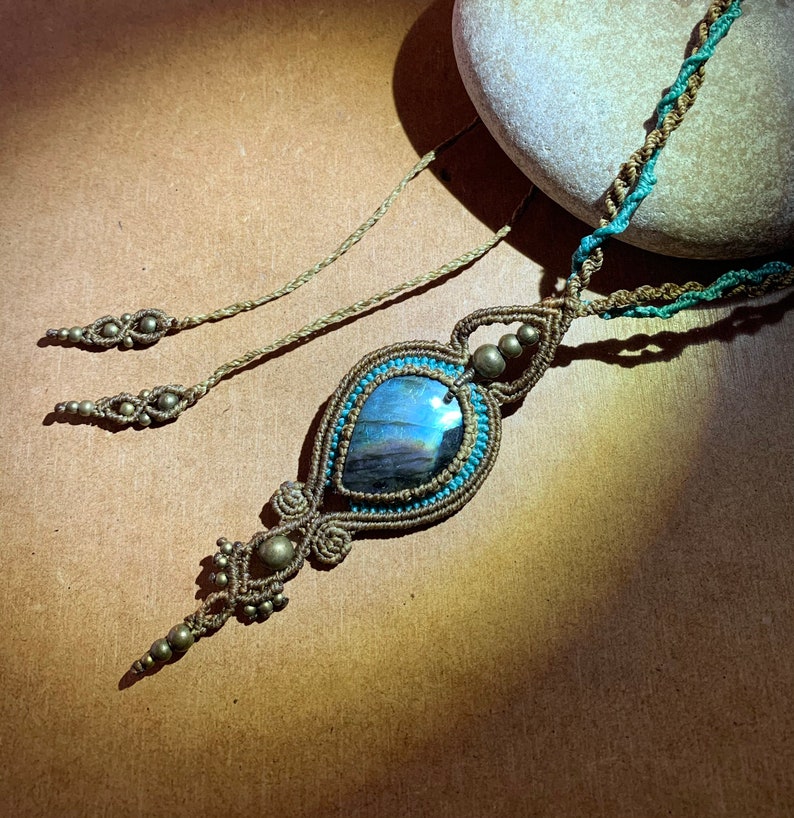 Necklace with labradorite.