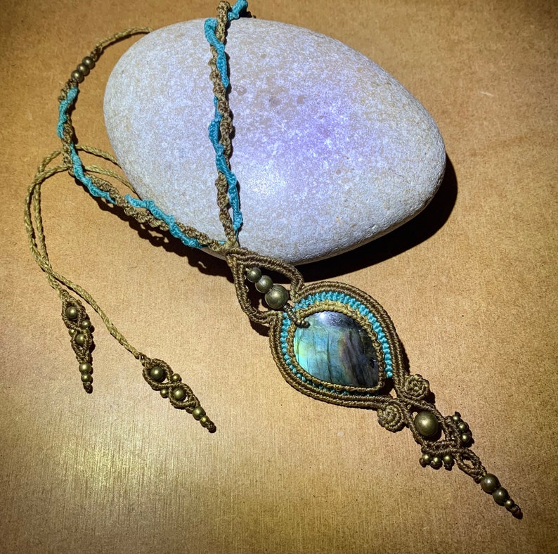 Necklace with labradorite.