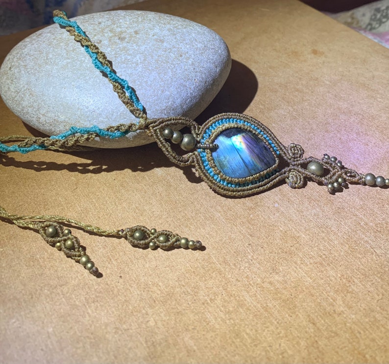 Necklace with labradorite.