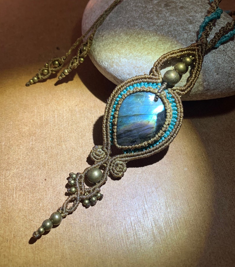 Necklace with labradorite.