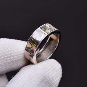 Beautiful Inlay Jewelry  Ring Jewelry Silver Ring Abalone Shell, Lapis Lazuli, Fidget Statement Ring  Women  Silver Jewelry