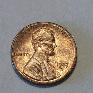 1987 D mint rare penny
