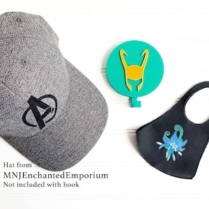 Loki Marvel Avengers Inspired 3D Printed Wall Hat Display Holder