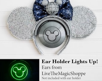 Mickey Ear Holder | Light-up Scanner Dome | Disney Magic Band Inspired | Minnie Ear Wall Display