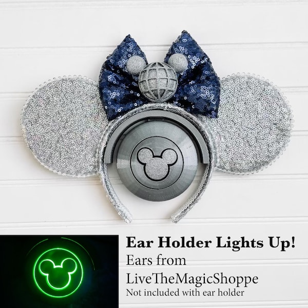 Mickey Ear Holder | Light-up Scanner Dome | Disney Magic Band Inspired | Minnie Ear Wall Display