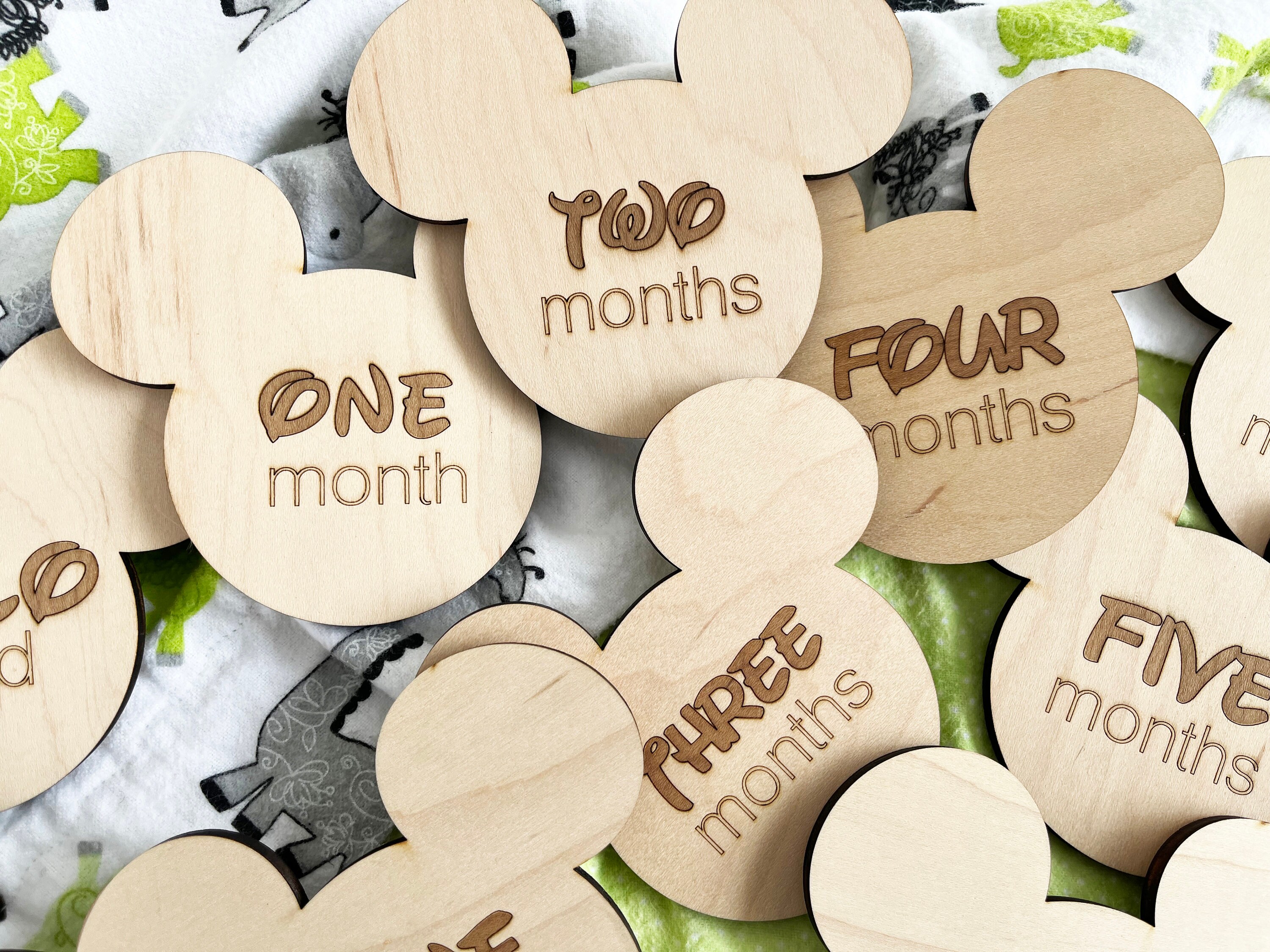 Baby Monthly Milestone Markers | Baby Photo Props | Mouse Head - Etsy