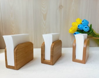 Handmade Oak Wood Napkin Holder: Kitchen & Home Decor