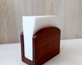 Handmade Mahogany Napkin Holder: Iridescent Wood Table Decor