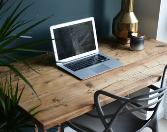 Westerton Home/Office wooden desk - Rustic reclaimed wood desk with a modern look, Industrial desk, Office furniture with various stains