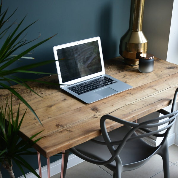 Westerton Home/Office wooden desk - Rustic reclaimed wood desk with a modern look, Industrial desk, Office furniture with various stains