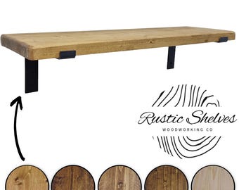 Rustic Scaffold Shelf | Choice of Bracket Style | 5 Colour Finishes