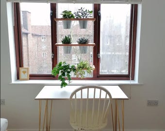 Borden - Minimalist Scandinavian Birch Plywood Desk Top with Hairpin Legs