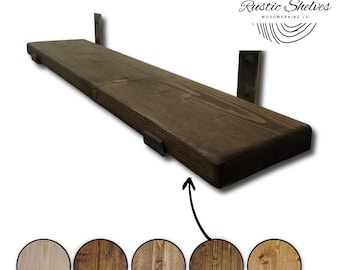 Rustic Shelf 15cm Deep With Scaffold Brackets In A Finish of Your Choice