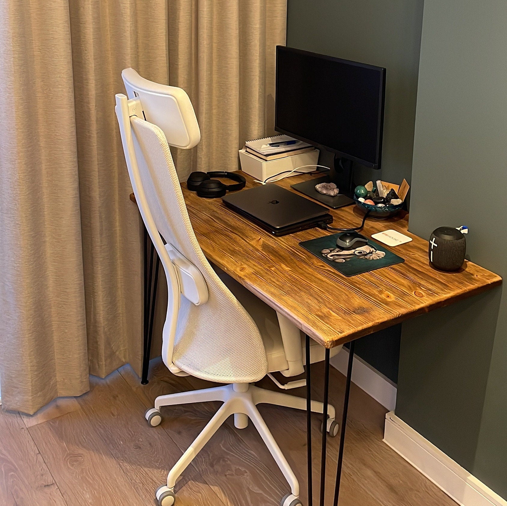 Westerton Wooden Desk and Monitor Stand Rustic Reclaimed Wood Desk With a  Modern Look, Industrial Desk - Etsy