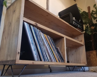 Rustic Record Unit  - Record storage - Record Player Entertainment Unit