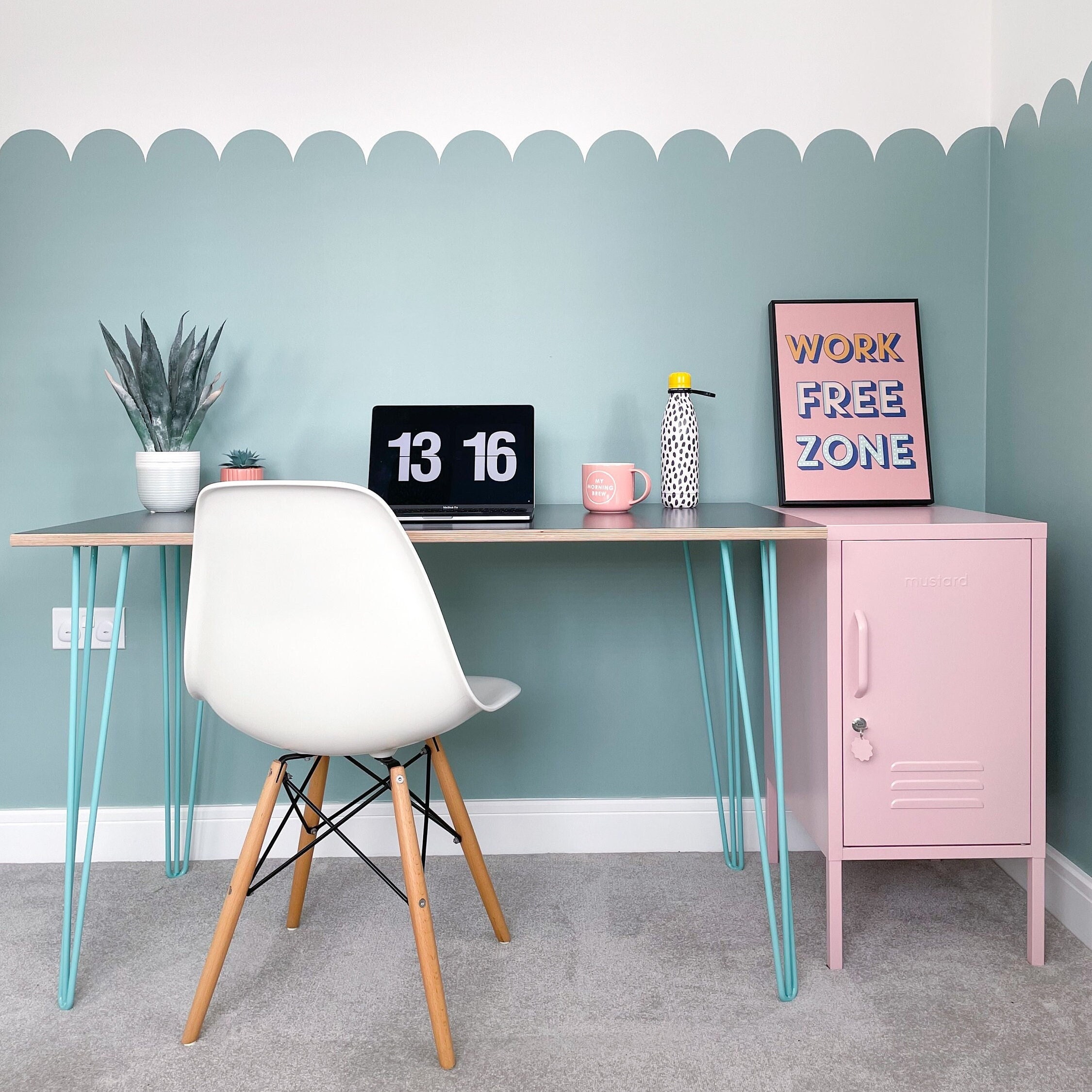 White and birch on sale desk