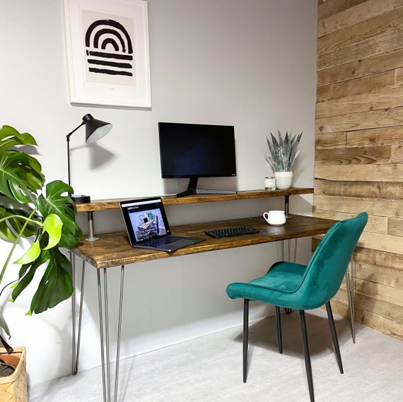 Student Desk with Charging Station and Shelves Home Office Desks Laptop  Table