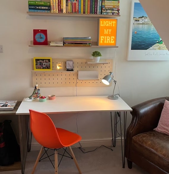 Minimalist Scandinavian Birch Plywood Desk. with without legs Compatible with Sit Stand Frame