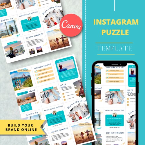 Insurance Agency Instagram Puzzle Template Business Social - Etsy